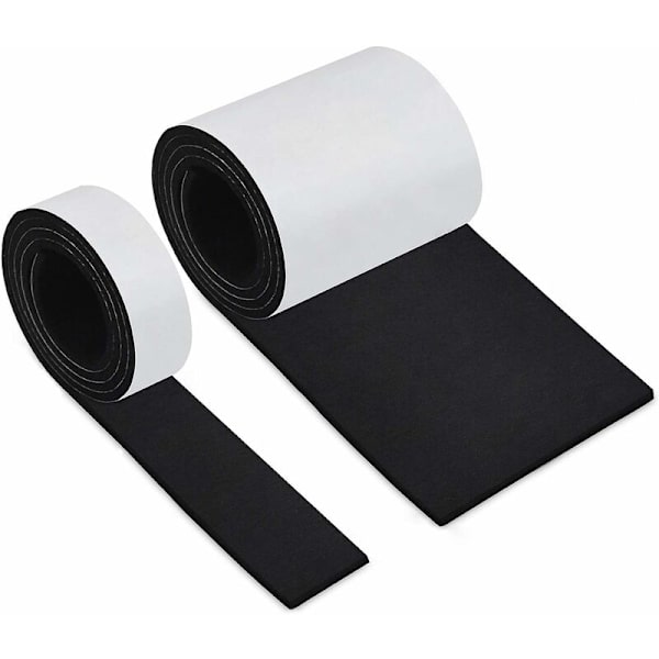 Selvklebende filtputer for møbler, sklisikre filtstolputer 2 ruller（10010cm+1002cm）Gratis kutting av alle størrelser Svart limfiltbeskyttelse T