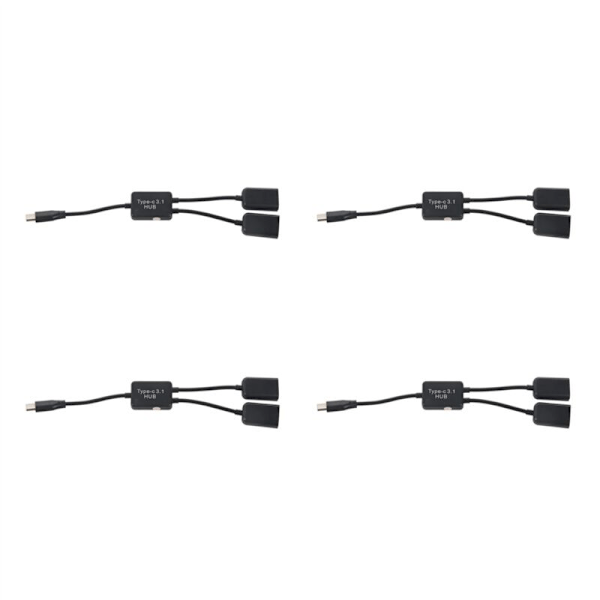 4X Type C OTG USB-uros-liitäntä Dual 2.0 Latauskeskus 2 Porttia Kaapelin Y-jakaja