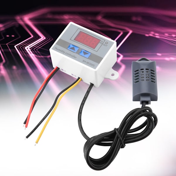 XH-W3005 Digital Hygrostat Switch Controller Luftfugtighedssensor 0 99% RH 220V