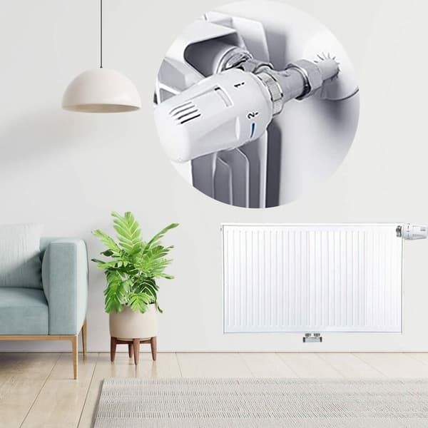 Sett med 4 tilkoblede termostater, termostatventiltilbehør, radiatortermostathode, radiatorventilutskiftningshode for termostat M30 x