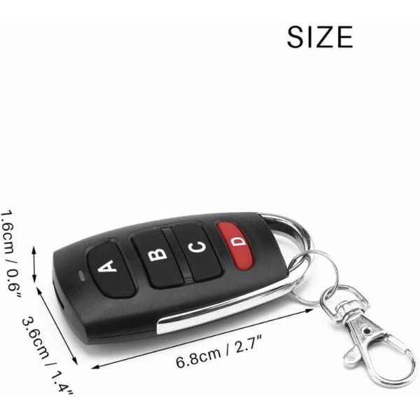 2-pack universella ersättningsfjärrkontroller för elektriska garageportar 433 MHz