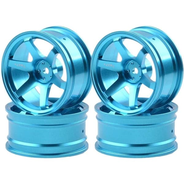 4P 6-Eikers Aluminiumfelg for RC 1/10 On-Road 1052 Drift TE37+, Blå