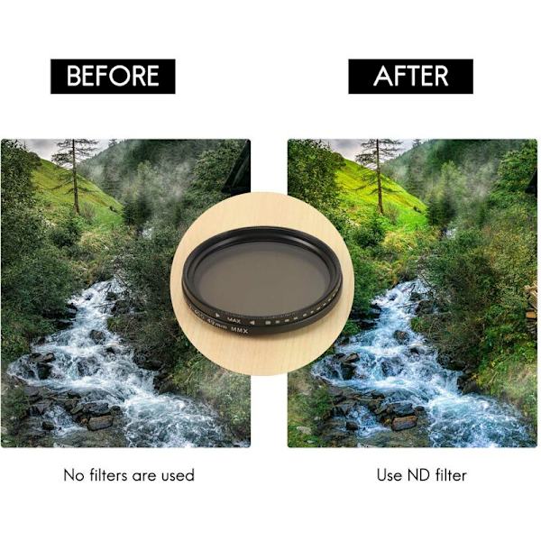 ND2-400 Neutral Density Fader Variabel ND Filter Justerbar Filter 49Mm til Kameraobjektiv