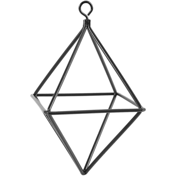 Fristående hängande planter Geometrisk gunga Smidesjärn Tillandsia Luftväxter Triangulär hållare Svart metallstativ