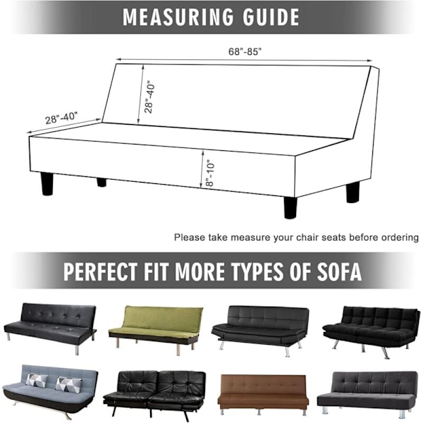Armløs Convertible Sofa Betræk, Strækbar Fløjl, Tyk, Blød, Komfortabel, til Sofa Bed, Foldbar Sofa Bed (Taupe Tyk Fløjl)