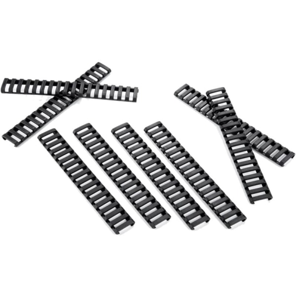 8 stk. blød polymer let installationsstige, 18 slots, sort