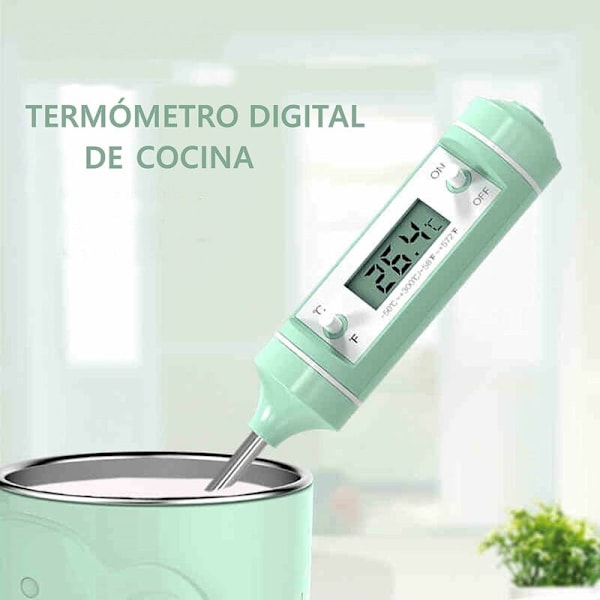 Digitalt kjøkkentermometer for babymat, mattermometer med LCD-skjerm og lang sonde for øyeblikkelig avlesning °C/°F