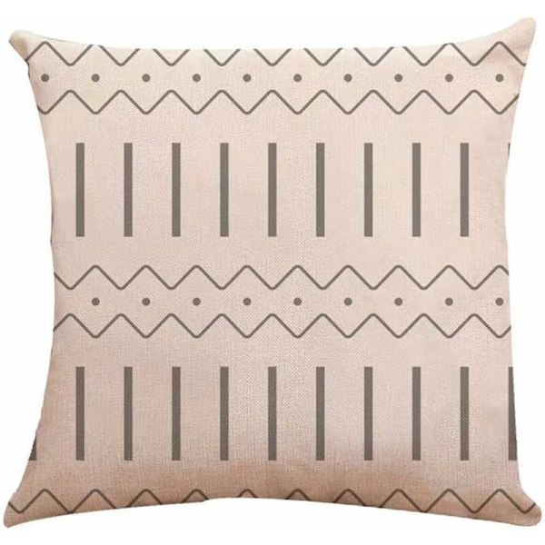 Kuddfodral Set om 4, Modern Soffa Kuddfodral, Dekorativt Utomhus Linne Kuddfodral för Soffa Säng Bil (Grå, 45x45cm, Set om 4)-DENUO