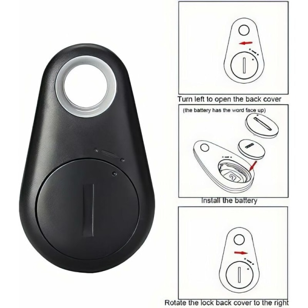 4x Smart Tracker Nøkkelfinner Locator Bluetooth Trådløs Anti-Tap Alarm Sensor Enhet Fjernkontroll for Barn Lokasjon Telefon Nøkler Lommebøker Bagasje Det