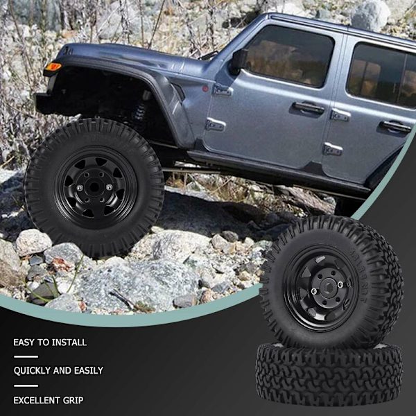 4 kpl 1,55 metallivanteen renkaat lukituksella 1/10 kauko-ohjattavaan autoon Axial Jr 90069 D90 CC01 LC70, 2