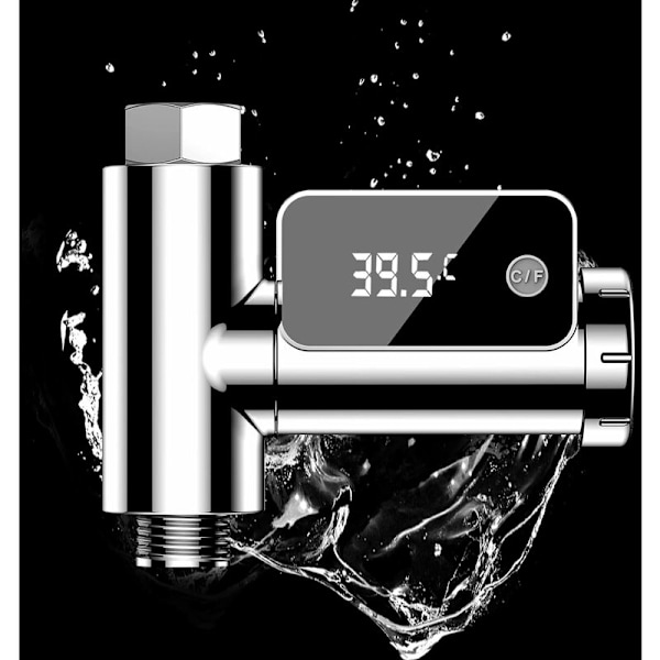 Duschtermometer, Babybadtermometer, LED-digital duschtemperaturdisplay, Celsius/Fahrenheit-display, 360° roterande skärm HIASDFLS