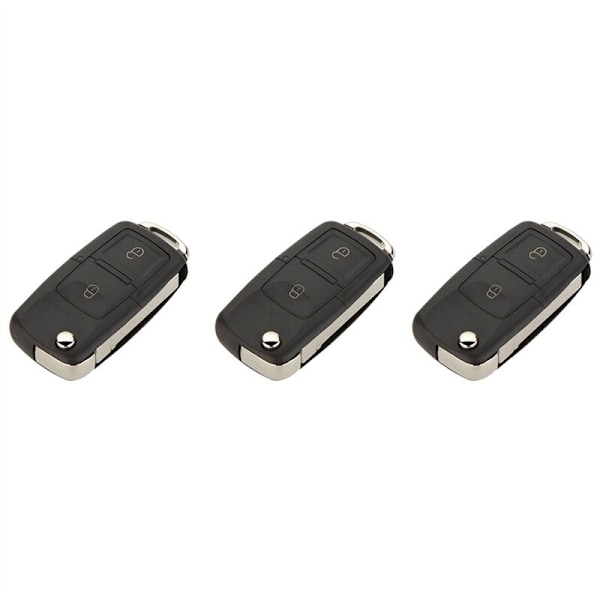 3X erstatning 2 knapper nøkkelløs fjernkontroll flip folding kjøretøy fjernkontroll nøkkel fob skall deksel og buffer knapp kompatibel med Golf MK4