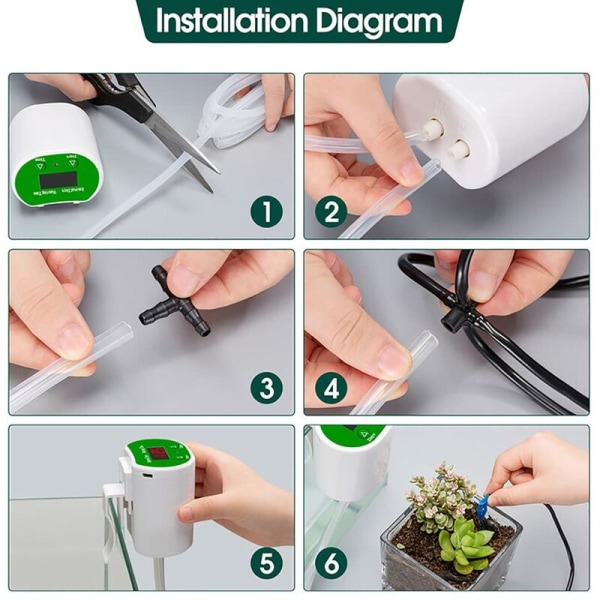Automatisk droppbevattningskit, automatiskt bevattningssystem för inomhusväxter, USB-laddning DIY bevattningskit, automatiskt bevattningssystem droppsystem
