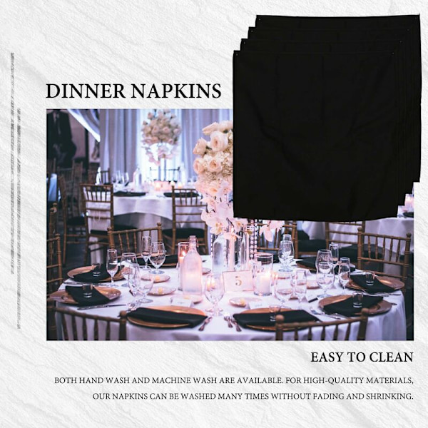 12 stk. sæt stofservietter, vaskbare og genanvendelige servietter, til restaurantbryllupsmiddag