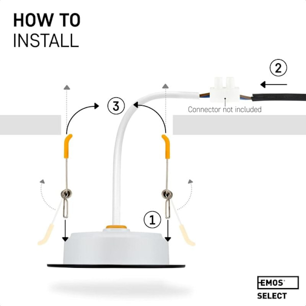 LED Indbygget Downlight LED Loft Spots IP54 til Badeværelse, Vådrum, Varmt Hvidt 3000K Sæt af 3 Ekstra Flade Runde LED Spots 7 Watt (7W) /