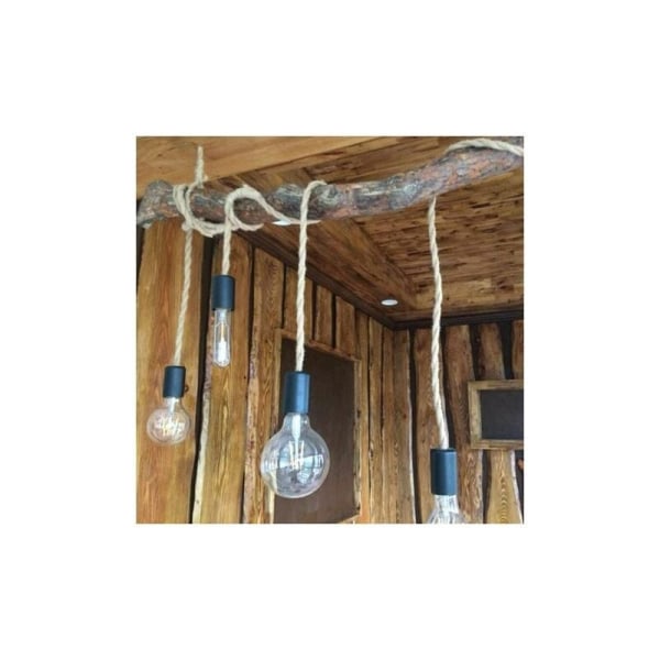 10m Elektrisk vajer, 2 kärnor Vintage repbelysningskabel Linne kopparbelagd tråd Retro flätad industriell rep för DIY-hänglampa,