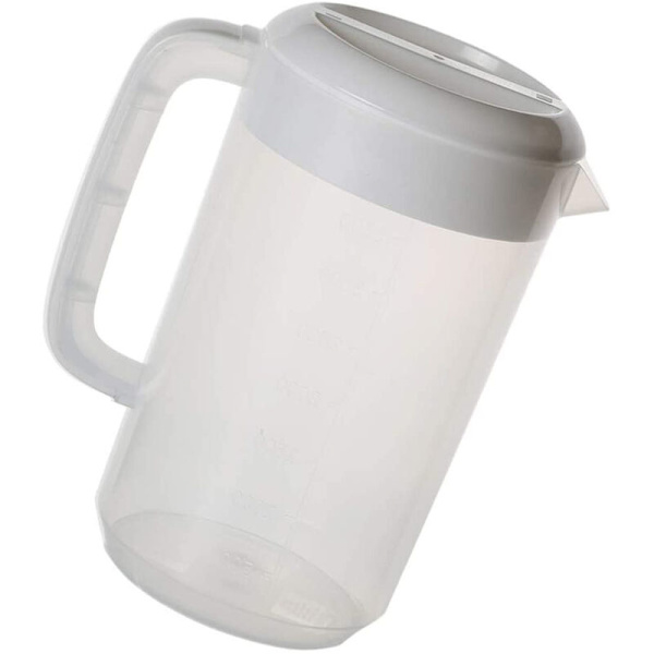 Plastik Kande med Håndtag, Til Varmt og Koldt Vand, Iste og Frugt Drikkevarer, 2,5L (Hvid)