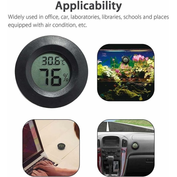 Mini Hygrometer Termometer Digital LCD Monitor Indendørs Udendørs Fugtighedsmåler til Luftfugtere Affugtere Drivhus Kælder Børneværelse Fahrenheit