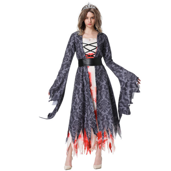 1 sæt Halloween Blood Horror Ghost Bride Queen dekorativt kostume