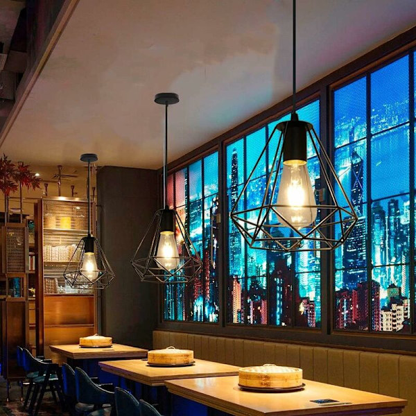 Retro Industriell Taklampa, Metallskärm, Lämplig för Kök, Hallar, Sovrum, Barer, Restauranger (Utan Glödlampor)