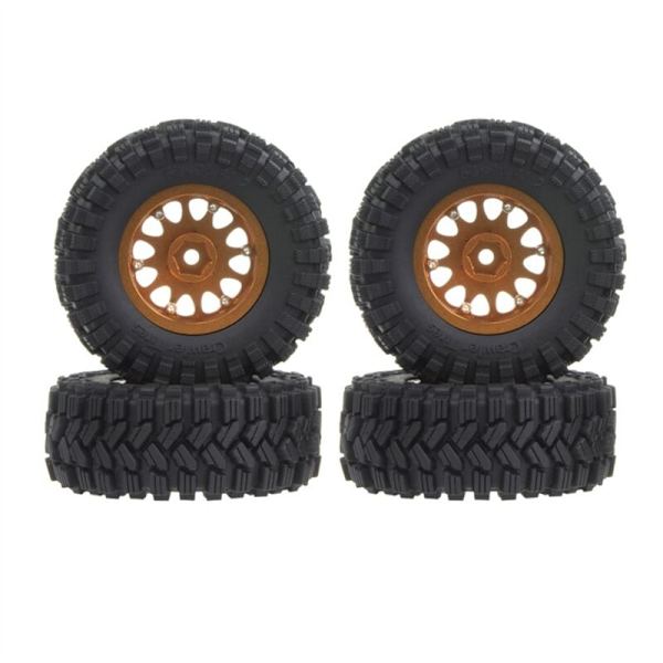 4 kpl 62x24mm 1,2 tuuman metalli Beadlock -vanne ja rengassarja 1/18 1/24 RC Crawler -autoon Axial SCX24 AX24 TRX4M FCX24,5