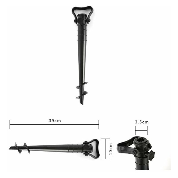 2 stk. Parasolstand til Strand Sand eller Land Parasolstande, Propeller Strandparasolstande til at Skrue ind i Sand, Parasolstand til Have