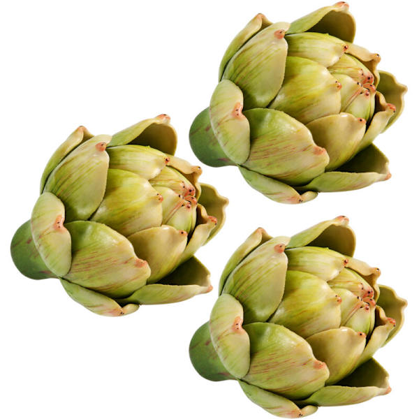 3 st Gröna Konstgjorda Artichokar i Plast, Falska Blommor för Bröllop, Fest, Borddekoration