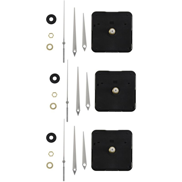 3X DIY Klockmekanism med Hög Vridmoment, Max Urtavla Tjocklek 8mm, Total Axel Längd 20mm (Vit)