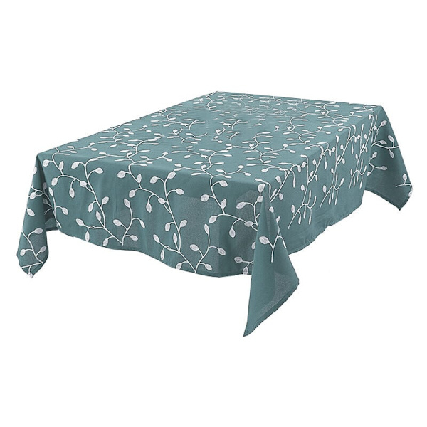 Broderad köksduk, bordsduk, servettduk (140 x 180 cm, blå, en bit)