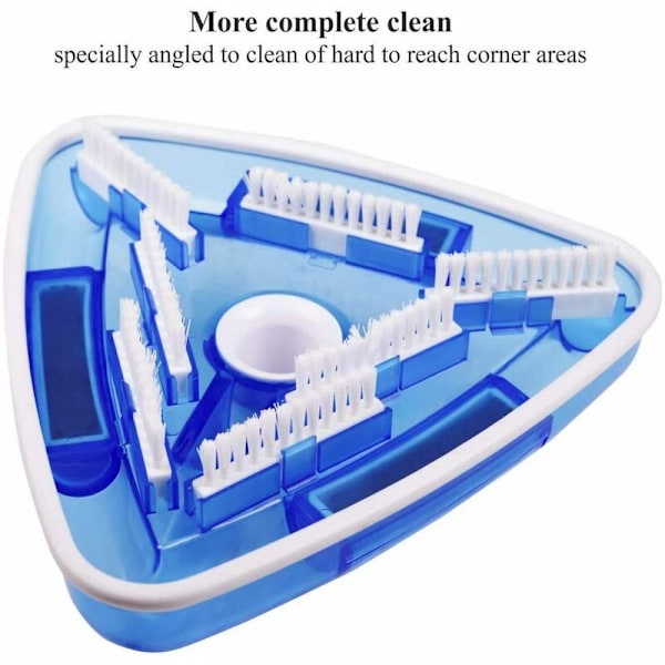 Poolborste för pump, skimmer - Dammsugare med 32/38mm anslutning, Triangulär, Vit/Blå (Transparent)