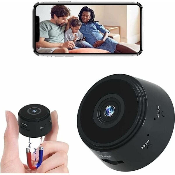 Mini dold spionkamera-inspelare, Full HD 1080P WiFi trådlös spionkamera nattseende rörelsedetektering mikrokamera, inomhus/utomhus