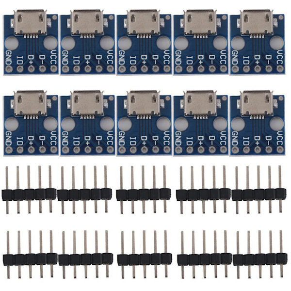 10 stk. mini USB til DIP interface sæde 5V strømomformer