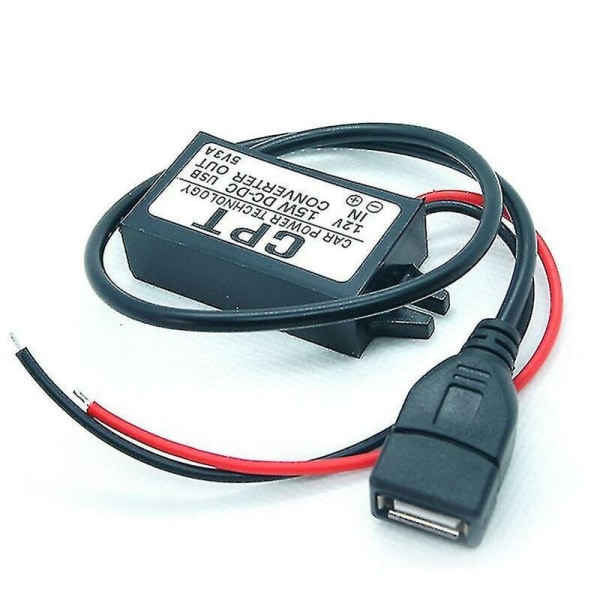 DC-DC-muunninmoduuli 12 V - 5 V USB-lähtötehoadapteri 3 A 15 W Hfmqv