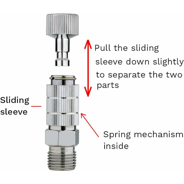 Airbrush Hurtigkobling Adapter med 5 Han-fittings, 1/8 M-F
