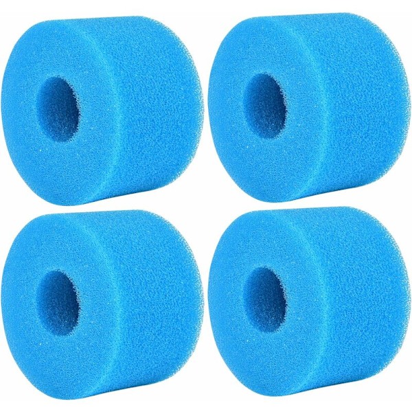 4 stk Filter Svamp Type S1, Skumfilterpatron, Skum til Svømmebassengfilter, Gjenbrukbar og Vaskbar, Skumfilter til Spa, Svømmebasseng, Jacuzzi