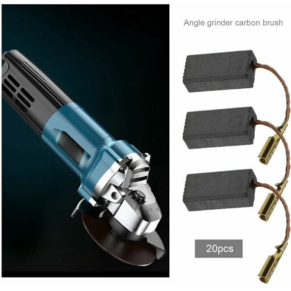 20 stk karbonbørster for vinkelsliper, kompatibel med Bosch Power Tool, reservedeler for reparasjon, 15x8x5mm