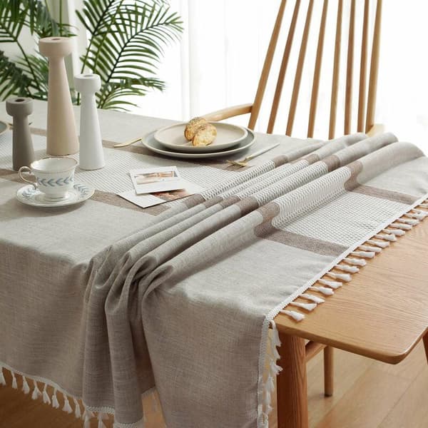 Dugdug af polyester chiffon - Frisk kunstnerisk nordisk dugdug med kvast - E