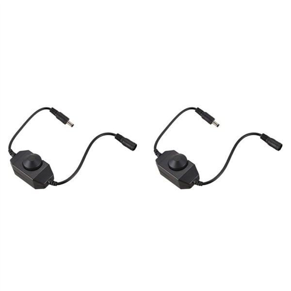 2X 12V/24V 6A LED Dimmer Controller Juster Lysstyrke for Enkeltfarvet Klar, Sort