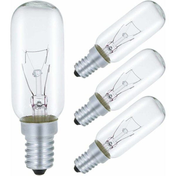 LaBlanc Glödlampa för Spiskåpa E14 40W, T25 230V Glödlampa Varmvit 2700K Dimbar, 4-pack