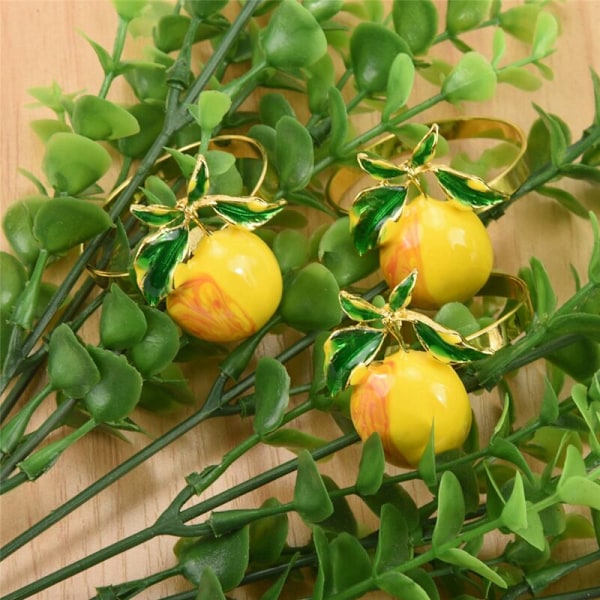 12 stk Sitron Serviettringer Sommer Tropisk Frukt Serviettholder Spenne Dekor for Bursdagsfest Bryllup