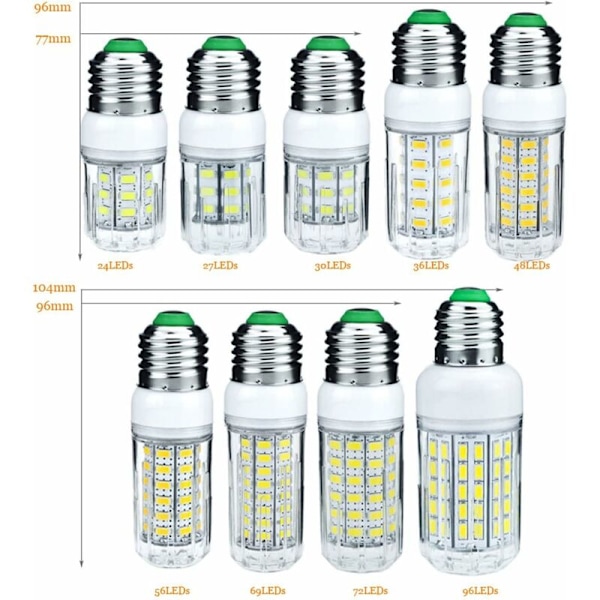LED Pære, Ny LED Majslys E27 E14 3W 5W 7W 12W 15W 18W 20W 25W SMD 5730 Majs Pære 220V LED Spotlys Hjem Belysning