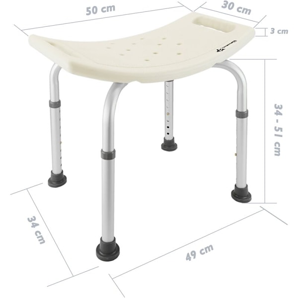 Ergonomisk halkfri duschpall justerbar i höjd för badrum