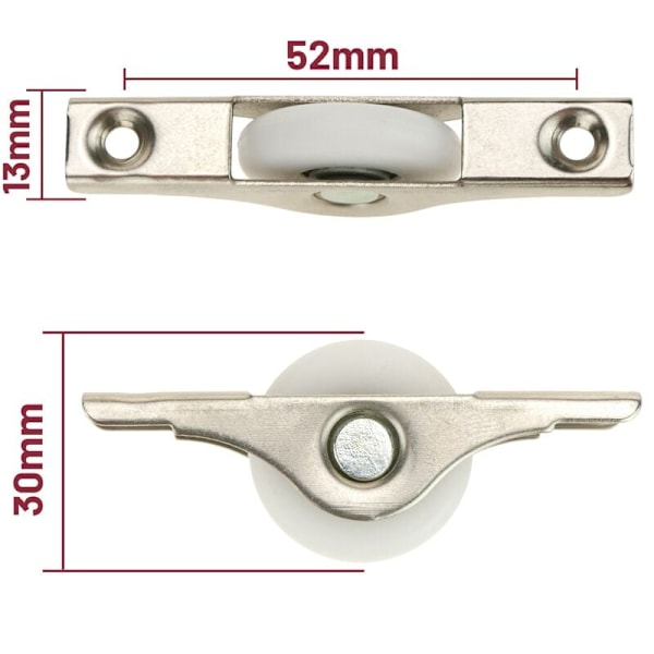30 mm nylon-pyörät oville ja huonekaluille 30x13x8 mm (4 kpl)
