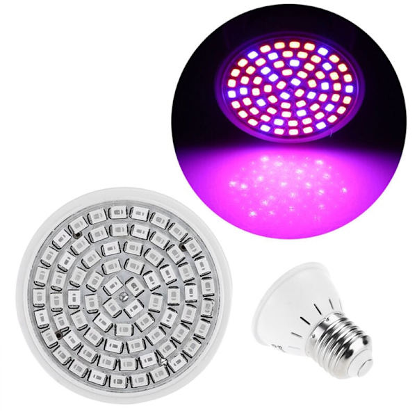Täyden spektrin E27 5W AC220V 72 LED SMD2835 LED-kasvualamppi kasveille, kukille ja hydroponiikalle