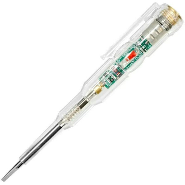 Induktionselektricitetstester Pen Type Skruetrækker Probe Lampe Spændingstester Detektor AC/DC 70-250V Testpen Tråddetektor 1 stk (Dobbelt Lampe Type)