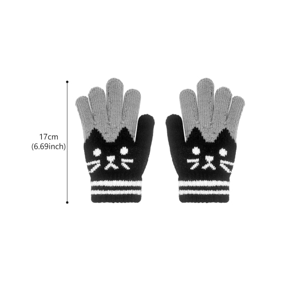 Varma stickade mjuka handskar för barn (svarta)