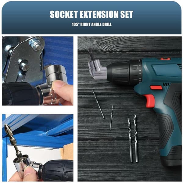 Fleksibel sekskant borrbit forlengelse socket skrutrekker bits, 3 stk universal socket adapter sett, skrutrekker bits