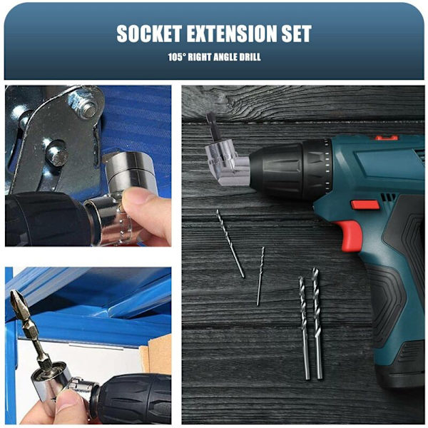 Flexibla Hex Borr Bits Förlängningshylsa Skruvmejsel Bits, 3 st Universalhylsa Adapter Set, Skruvmejsel Bits