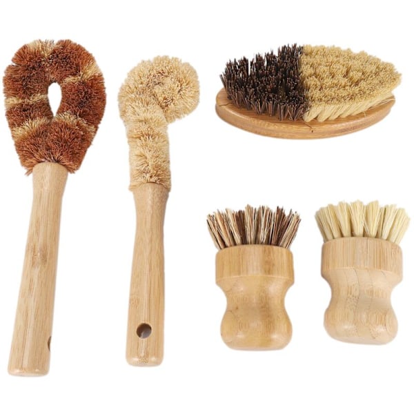 Köksrengöringsborste, Diskborste, Sisal Valnötsfiber Diskskrubb för Grönsaker Frukt Gryta