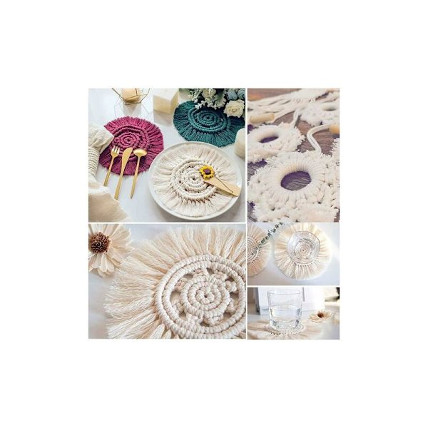 Macrame-tråd 1mm, 400m Bomullsrep, Naturlig Macrame Bomullstråd, DIY Flätad Repgarn för Drömfångare Väggdekoration Växtupphängning Hantverkspresent